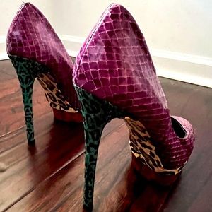 Brian Atwood snakeskin platform pumps